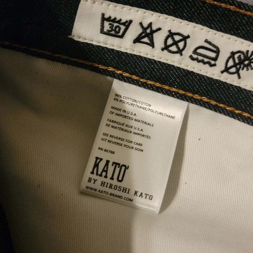 Hiroshi Kato Jeans Mens 31x34 Indigo Raw Blue Pen Slim 4-Way Stretch Selvedge - Picture 6 of 11